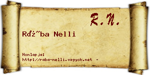 Rába Nelli névjegykártya